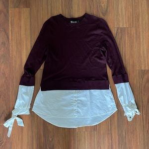 New York & Co mixed material top